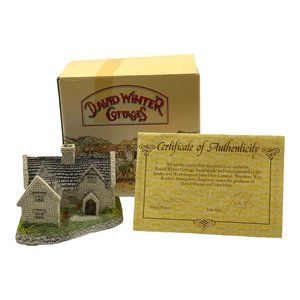 Vintage 1982 Cotswold Cottage David Winter Cottages Hand Made Painted In Box COA